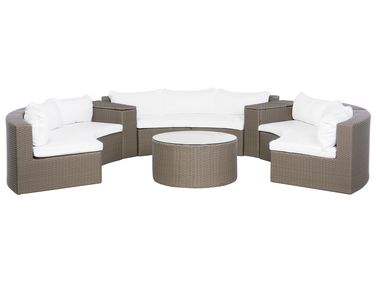 Lounge Set mit Tisch 9-Sitzer SEVERO Braun Polyrattan