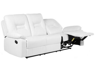 Sofa manuell verstellbar 3-Sitzer BERGEN Kunstleder Weiß