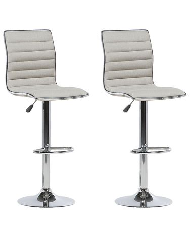 Set mit 2 Barstühlen LUCERNE drehbar Hellbeige