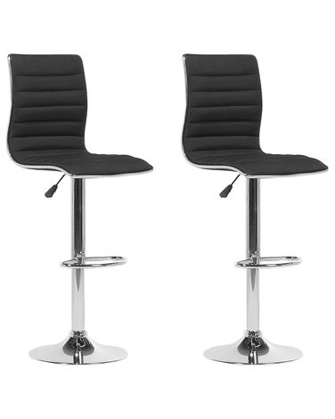 Set mit 2 Barstühlen LUCERNE drehbar Schwarz