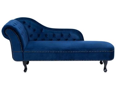 Linksseitige Chaiselongue NIMES Samtstoff Marineblau
