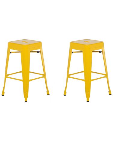 Set mit 2 Barhockern CABRILLO Metall Gelb