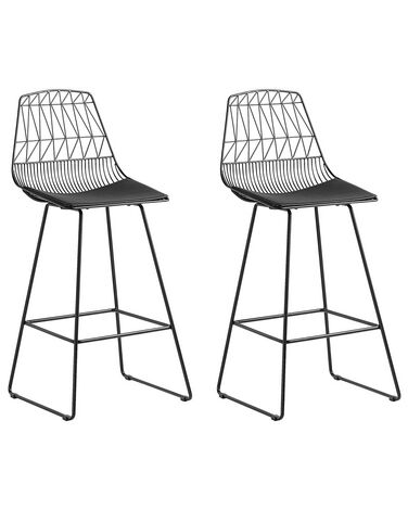 Set mit 2 Barstühlen PRESTON Metall Schwarz