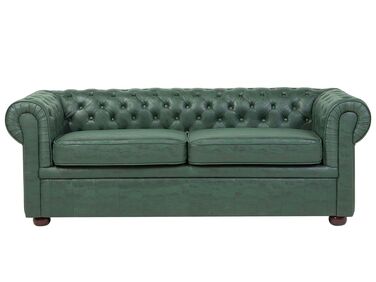 Sofa 3-Sitzer CHESTERFIELD Kunstleder Grün