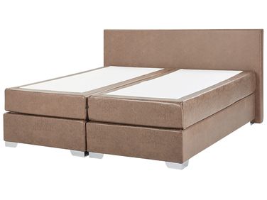 Boxspringbett Kunstleder PRESIDENT 180 x 200 cm Braun