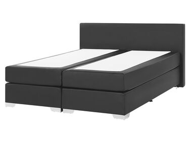 Boxspringbett Kunstleder PRESIDENT 160 x 200 cm Schwarz
