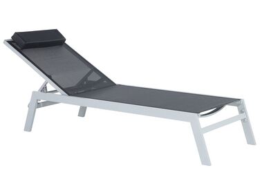 Sonnenliege CATANIA mit Relaxfunktion Metall Schwarz