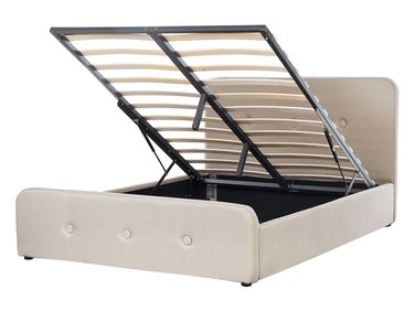 Ottoman Bed RENNES Fabric Beige 140 x 200 cm (EU Double)