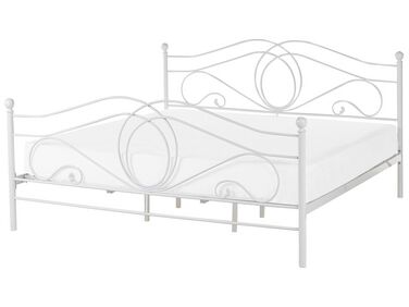 Bett mit Lattenrost Metall LYRA 180 x 200 cm Weiß