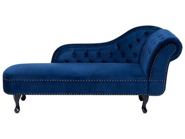 Rechtsseitige Chaiselongue NIMES Samtstoff Marineblau