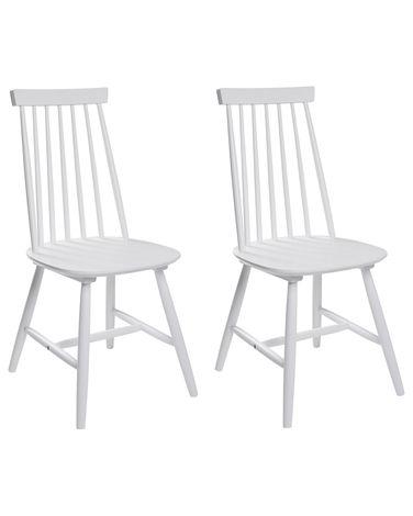 Esszimmerstuhl 2er Set BURBANK Holz Weiß