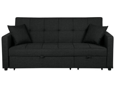 Schlafsofa 3-Sitzer GLOMMA Stoff Schwarz