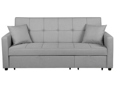 Sofa Bed 3 Seater GLOMMA Fabric Light Grey