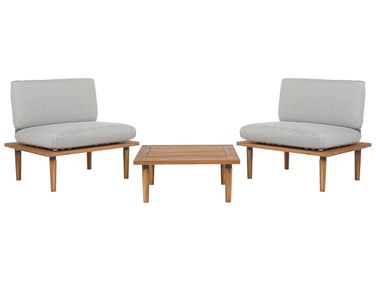 Lounge Set mit Tisch 2-Sitzer FRASCATI Hellgrau zertifiziertes Akazienholz modular