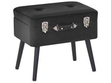 Hocker mit Stauraum MALLARD Samtstoff Schwarz