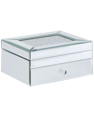 Trinket Box KOFI Glass Mirrored Silver