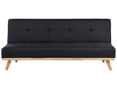 Schlafsofa 3-Sitzer FROYA Stoff Schwarz