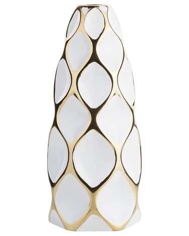 Blumenvase AVILA Steinzeug 36 cm Weiß