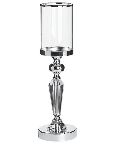 Kerzenständer BONAO Glas 42 cm Silber