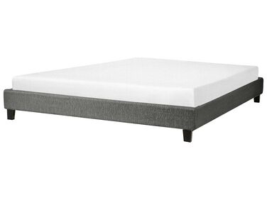 Bed without Headboard Fabric ROANNE 180 x 200 cm (EU Super King) Grey