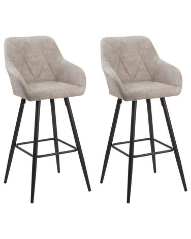 Set mit 2 Barstühlen DARIEN Beige