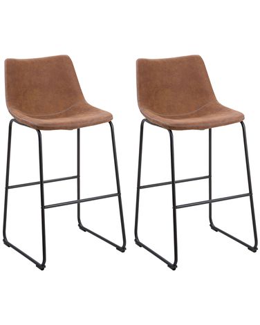 Set mit 2 Barstühlen FRANKS Goldbraun