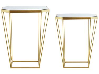Beistelltisch 2er Set SIERRA Glas Gold