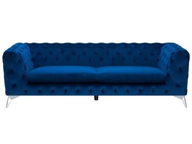 Sofa 3-Sitzer SOTRA Samtstoff Marineblau