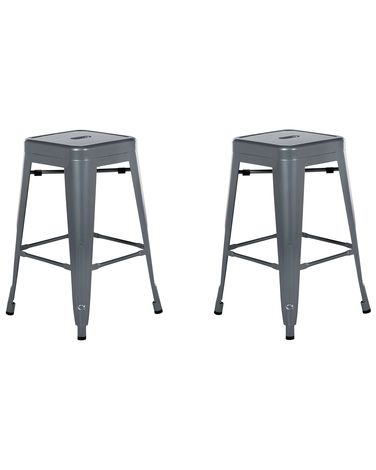 Set mit 2 Barhockern CABRILLO Metall Grau