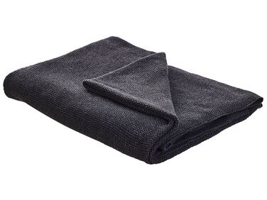 Kuscheldecke ASAKA Baumwolle 130 x 180 cm Dunkelgrau