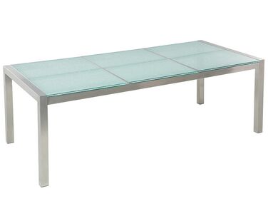 Gartentisch GROSSETO 220 cm 100 cm Crashglas Transparent