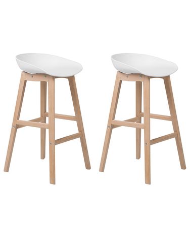 Set mit 2 Barstühlen MICCO Weiß