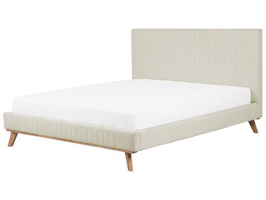 Bed Chenille TALENCE 180 x 200 cm (EU Super King) Light Beige