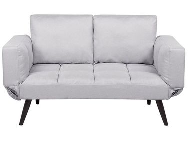 Sofa Bed 2 Seater BREKKE Fabric Light Grey