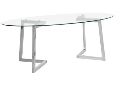 Couchtisch FRESNO Glas Silber