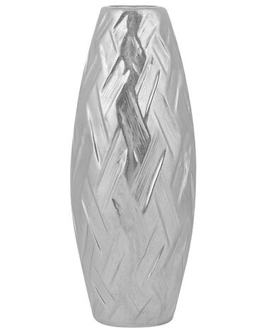 Dekovase ARPAD Steinzeug 33 cm Silber