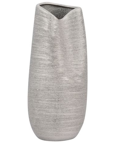 Dekovase DERBE Steinzeug 32 cm Silber