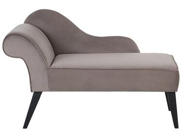Linksseitige Chaiselongue BIARRITZ Samtstoff Taupe