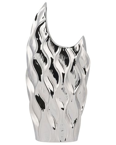 Dekovase HALUZA Steinzeug 35 cm Silber