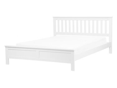 Bett mit Lattenrost Kiefernholz MAYENNE 140 x 200 cm Weiß
