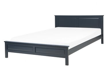 Bett mit Lattenrost Kiefernholz OLIVET 140 x 200 cm Dunkelblau