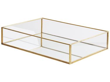 Dekotablett GRENOBLE Glas Gold