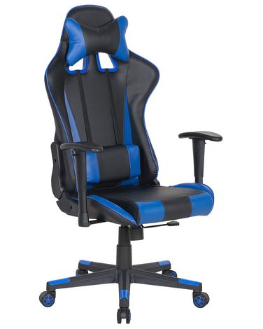 Bürostuhl GAMER Kunstleder Dunkelblau