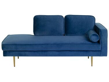 Rechtsseitige Chaiselongue MIRAMAS Samtstoff Marineblau
