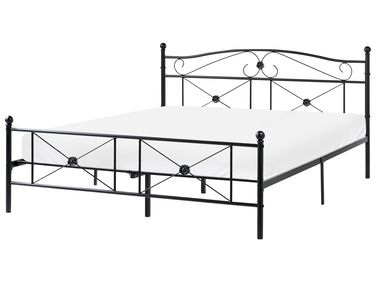 Bett mit Lattenrost Metall RODEZ 160 x 200 cm Schwarz