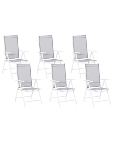 Gartenstuhl 6er Set CATANIA Metall Grau