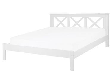 Bett mit Lattenrost Kiefernholz TANNAY 160 x 200 cm Weiß