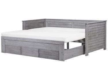 Bed with Storage Drawers Wood CAHORS 90 x 200 cm (EU Single) Grey