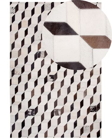 Rug ALPKOY White 140 x 200 cm Leather