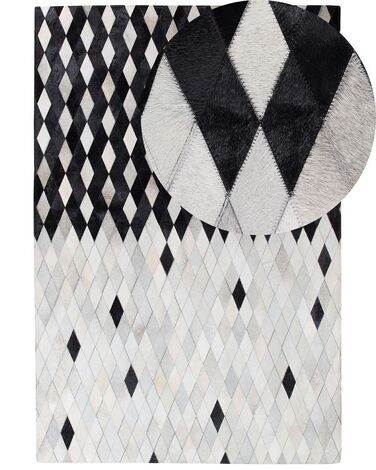 Rug MALDAN Black 160 x 230 cm Leather